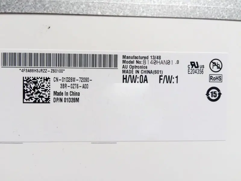 B140HAN01.0 AUO LCD panel replacement for Laptop