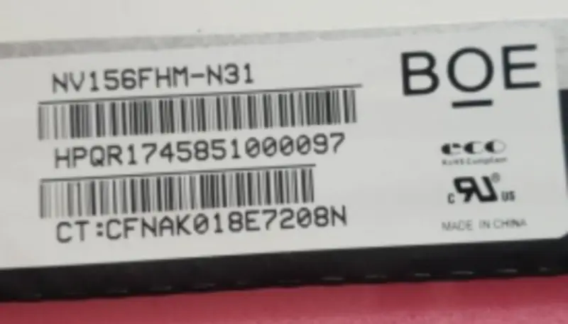 Remplacement du panneau LCD NV156FHM-N31 BOE pour ordinateur portable