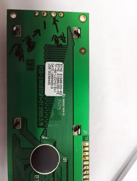 BTHQ 21608VSS-03 BTHQ 21608VSS-YE-TF-06-LEDYG(5V) carte LCD PCB-21608S