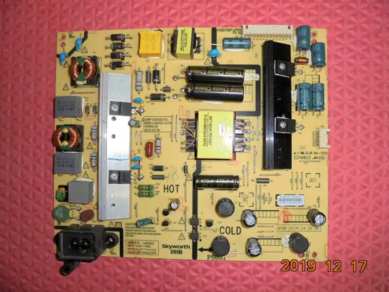Skyworth 50E5DHR Power Supply Board 168P-L4U022-01 5800-L4U022-0100