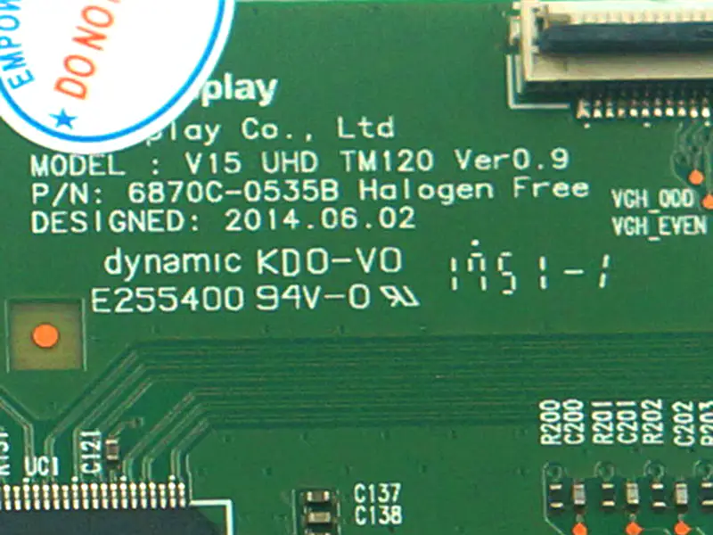 Carte mère 49E6090 LG V15 UHD TM120 VER0.9 6870C-0535B