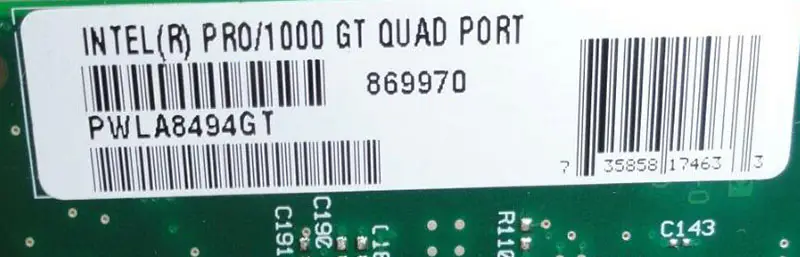 Четырехпортовый серверный адаптер Intel PRO/1000 GT PWLA8494GT 82546GB