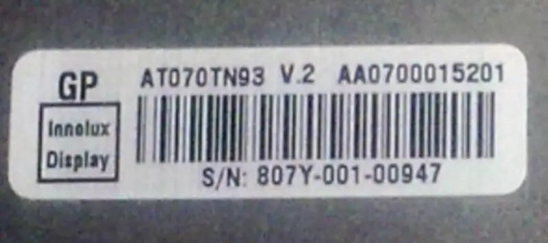 Remplacement du panneau LCD AT070TN93 V.2 Innolux