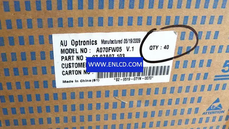 Remplacement du panneau LCD A070FW05 V1 AUO
