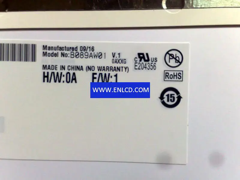 Remplacement du panneau LCD B089AW01 V1 AUO pour PC Netbook