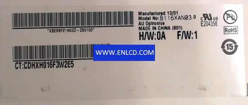 Remplacement du panneau LCD B116XAN03.0 HW0A AUO