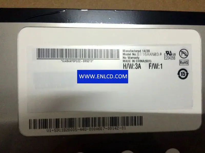 Remplacement du panneau LCD B116XAN03.0 HW3A AUO