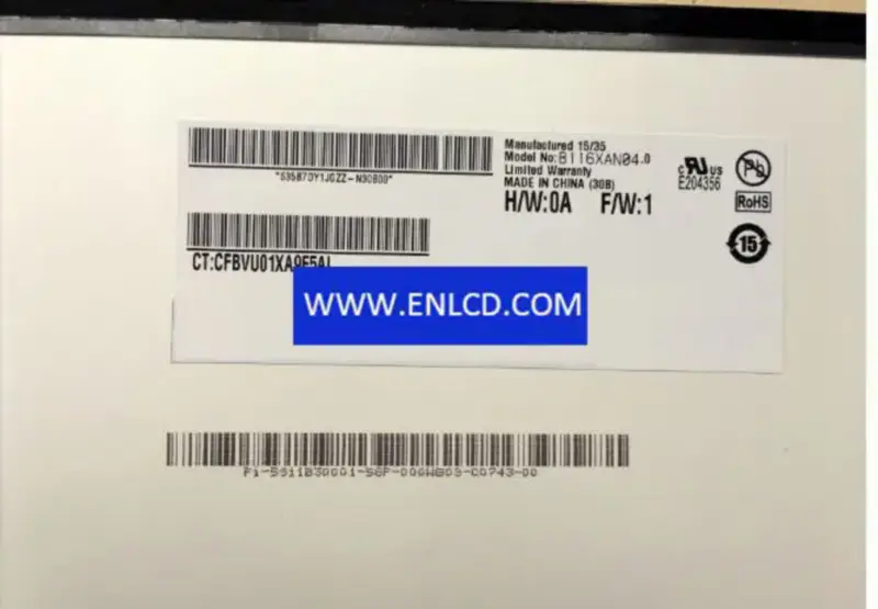 B116XAN04.0 HW1A AUO remplacement du panneau LCD pour ordinateur portable