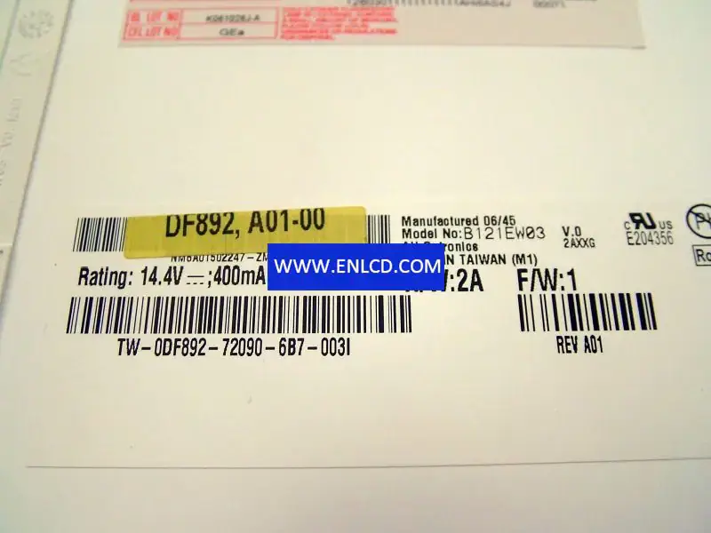 B121EW03 V0 AUO LCD panel replacement for Touch Panel