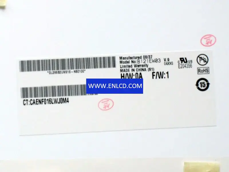 B121EW03 V9 AUO LCD panel replacement for Laptop