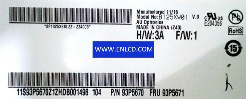 B125XW01 V0 AUO LCD panel replacement for Laptop