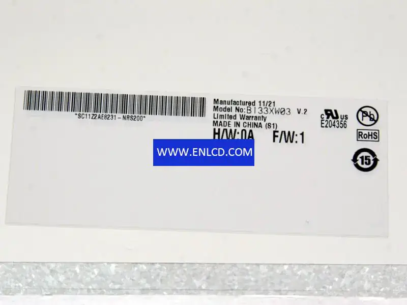 Remplacement du panneau LCD B133XW03 V2 AUO pour ordinateur portable