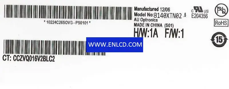 B140XTN02.5 HW1A AUO LCD panel replacement