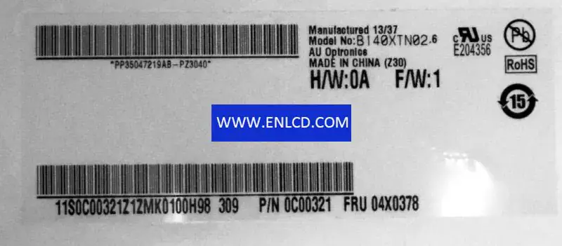 B140XTN02.6 AUO LCD panel replacement for Laptop