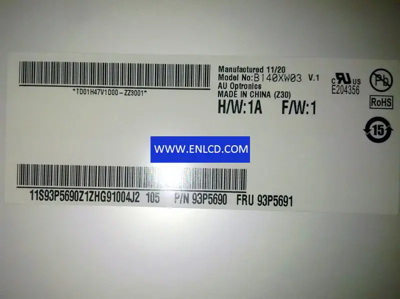 B140XW03 V1 AUO LCD panel replacement for Touchscreen