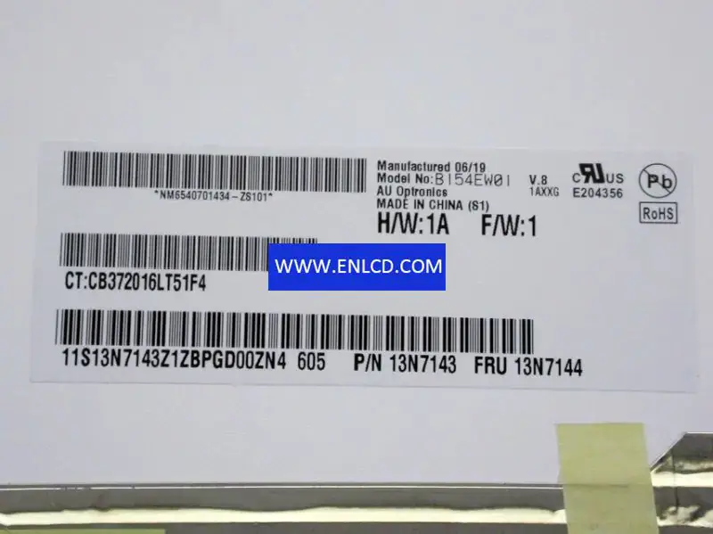 B154EW01 V8 AUO LCD panel replacement for Touchscreen