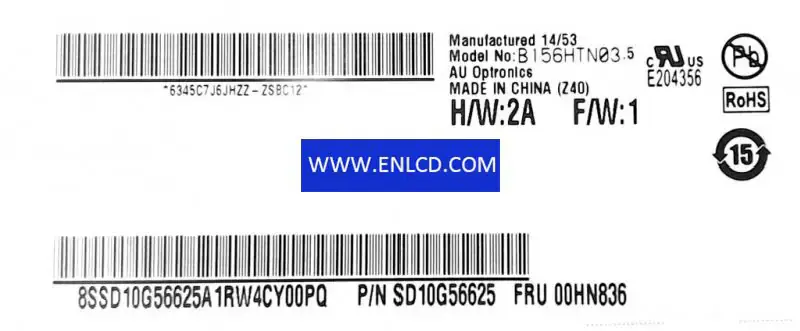 B156HTN03.5 AUO LCD panel replacement for Laptop