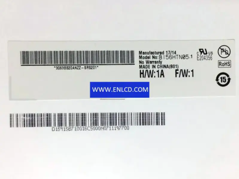 B156HTN05.1 AUO LCD panel replacement for Laptop
