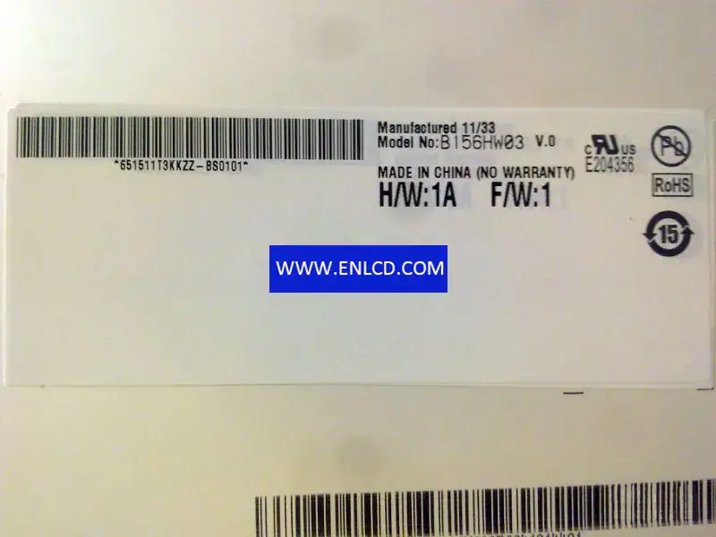B156HW03 V0 AUO LCD panel replacement for Laptop