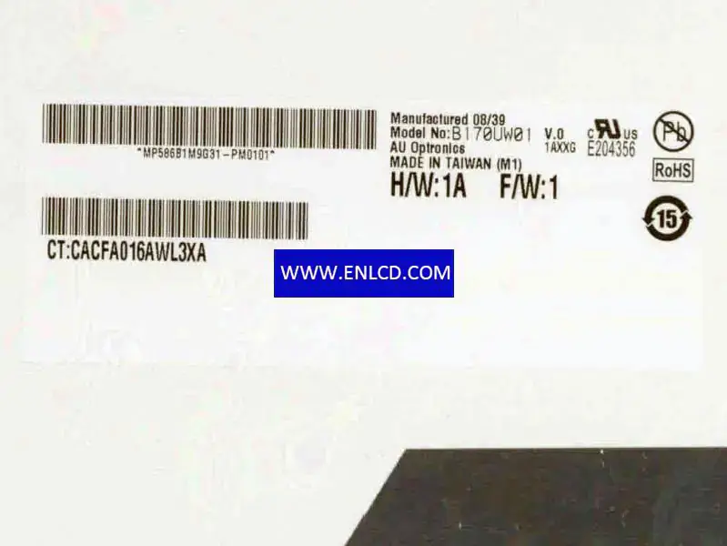 B170UW01 V0 AUO LCD panel replacement for Laptop