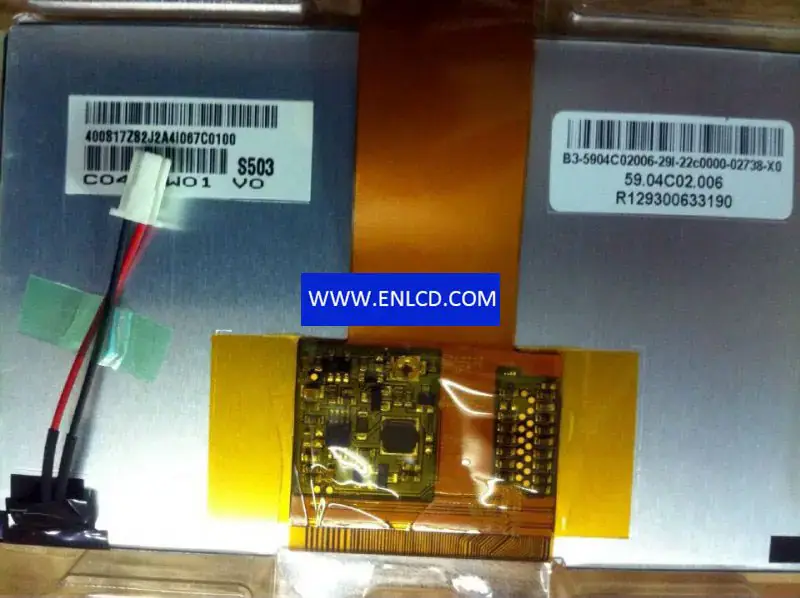 Remplacement du panneau LCD C043GW01 V0 AUO pour affichage automobile