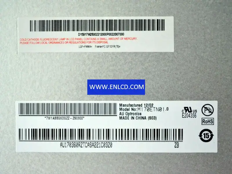 Remplacement du panneau LCD M170ETN01.0 AUO pour moniteur de bureau