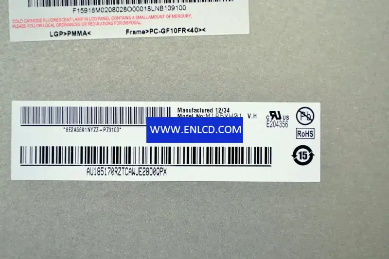 Remplacement du panneau LCD M185XW01 VH AUO pour moniteur de bureau