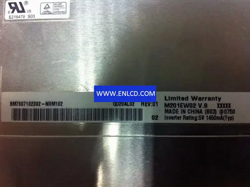 AUO M201EW02 V0 LCD panel Desktop Monitor replacement