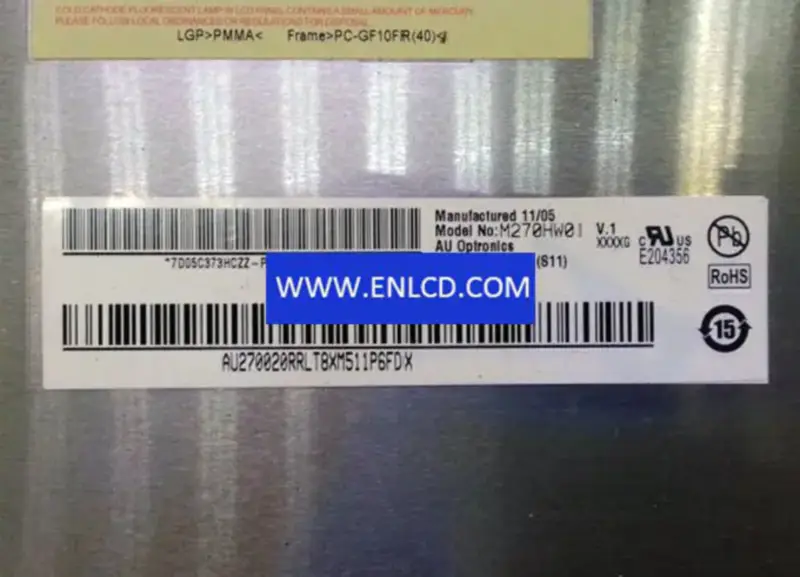 Remplacement du panneau LCD M270HW01 V1 AUO pour moniteur de bureau