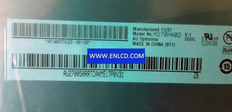 Remplacement du panneau LCD M270HW02 V1 AUO