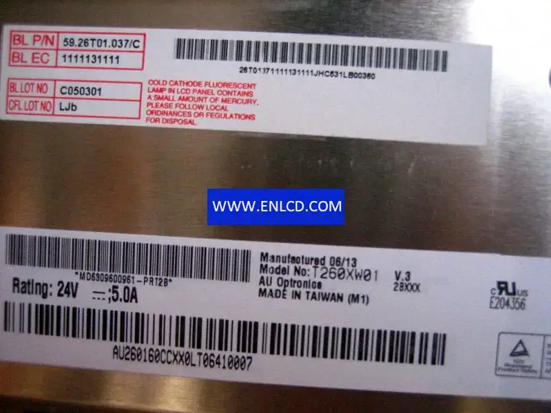 Remplacement du panneau LCD T260XW01 V3 AUO pour téléviseurs