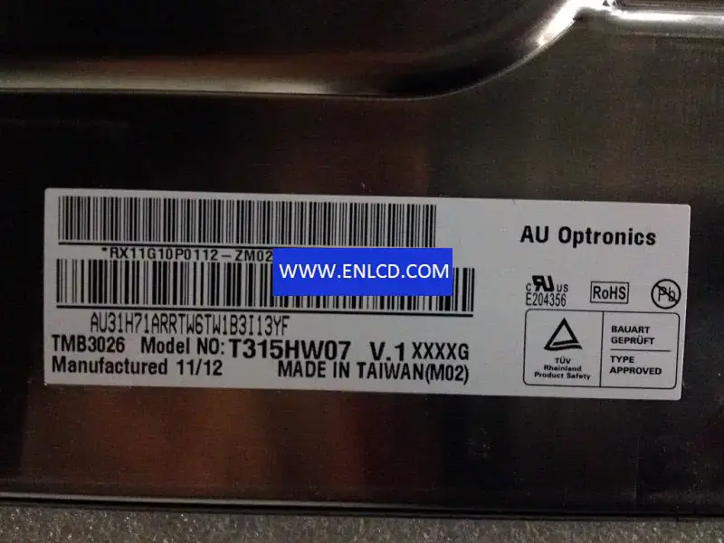 Remplacement du panneau LCD T315HW07 V1 AUO pour téléviseurs