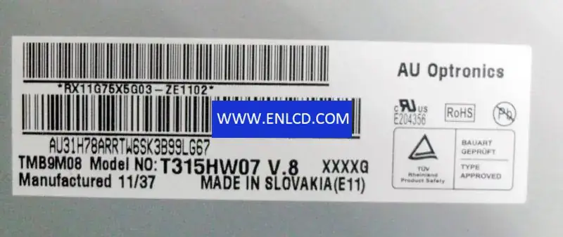 T315HW07 V8 AUO LCD panel replacement for TV Sets