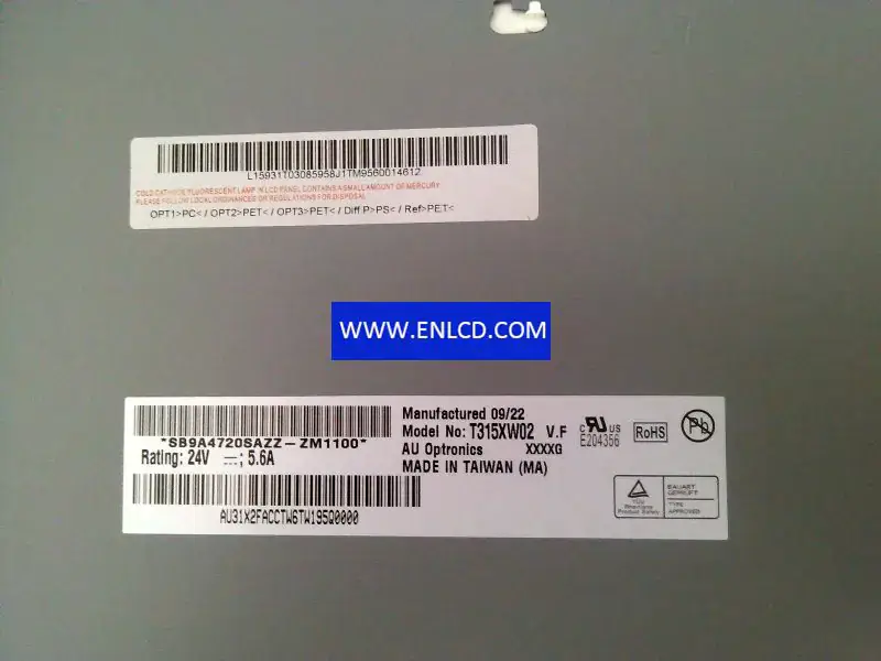 Remplacement du panneau LCD T315XW02 VF AUO