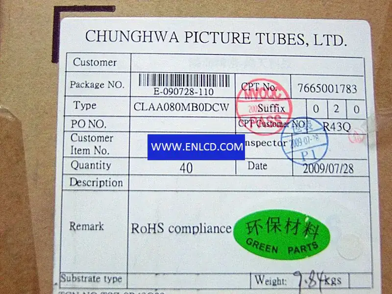CPT CLAA080MB0DCW LCD