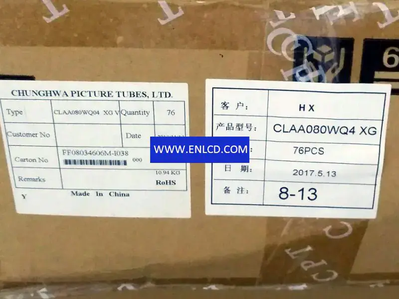 CLAA080WQ04 XG CPT LCD panel replacement for Pad & Tablet