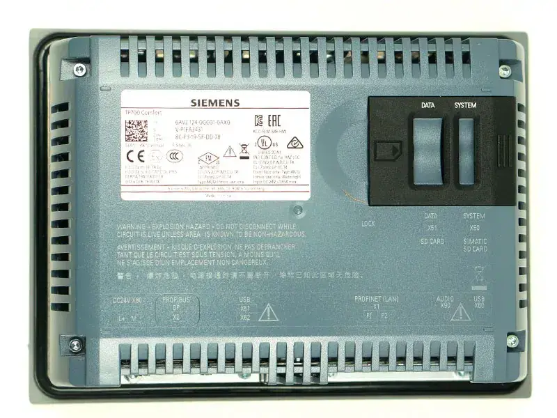 Painel tátil Siemens 6AV2124-0GC01-0AX0