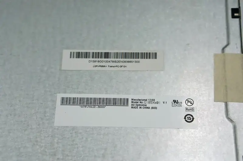 Endüstriyel Uygulama için G185XW01 V1 AUO LCD panel değişimi