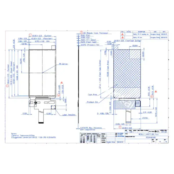 H497TLB01.0 Sostituzione del pannello LCD AUO per telefono cellulare