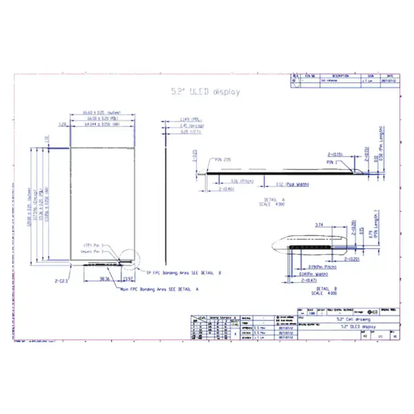 AUO H520DLK01.0 LCD
