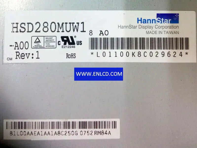 HannStar HSD280MUW1-A00 LCD