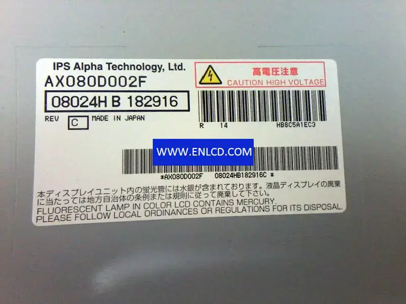 AX080D002F KOE LCD panel replacement for TV Sets