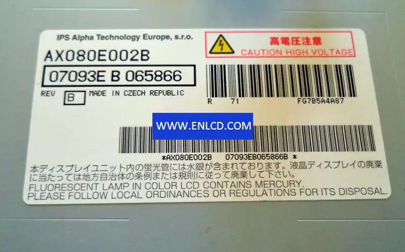 AX080E002B KOE LCD panel replacement for TV Sets