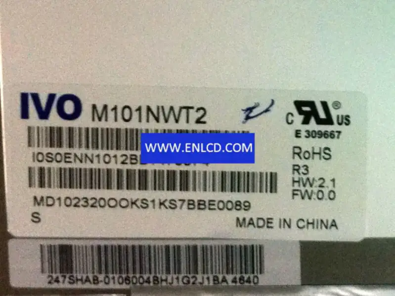 Remplacement du panneau LCD M101NWT2 R3 IVO pour PC Netbook