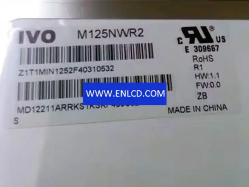 Remplacement du panneau LCD M125NWR2 R1 IVO pour ordinateur portable