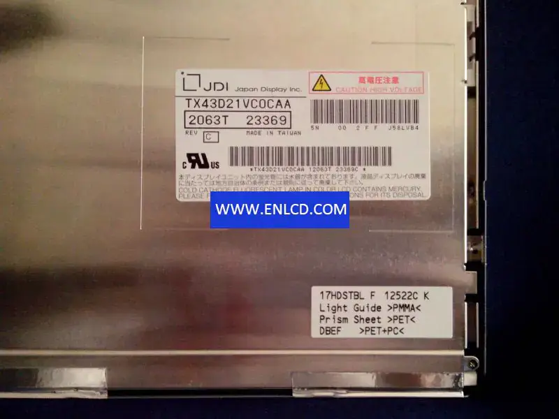 TX43D21VC0CAA JDI LCD panel replacement for Touch Panel