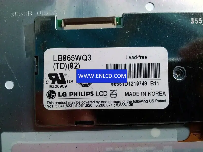 Remplacement du panneau LCD LB065WQ3-TD02 LG Display