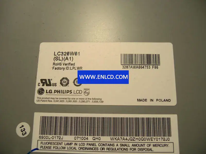 Remplacement du panneau LCD LC320W01-SLA1 LG Display pour téléviseurs
