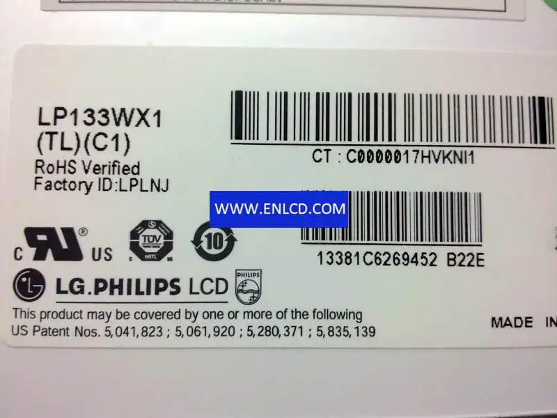 LP133WX1-TLC1 Remplacement du panneau LCD LG Display pour écran tactile