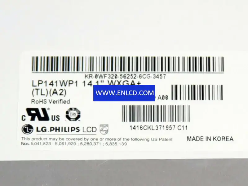 Remplacement du panneau LCD LP141WP1-TLA2 LG Display pour ordinateur portable